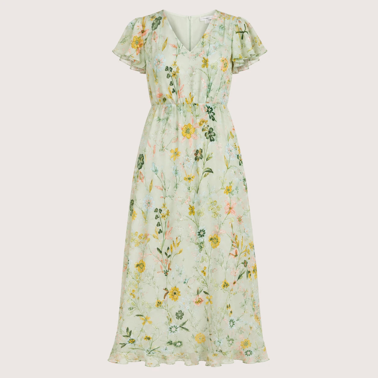 Delilah | Women’s Long Floral Print Dress with Short Sleeves