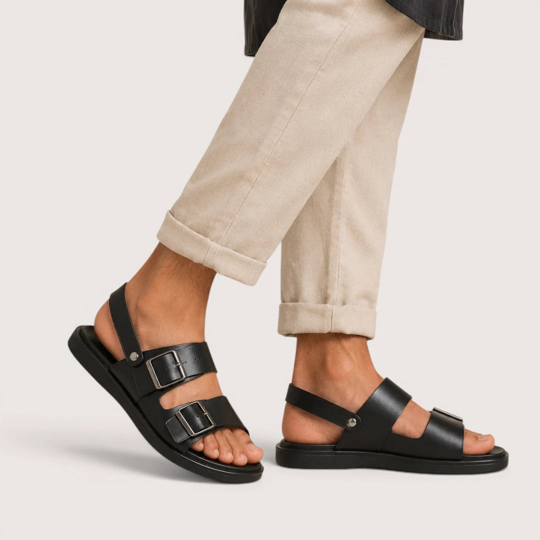 Adam | Men’s Split Leather Sandals with Buckle Straps