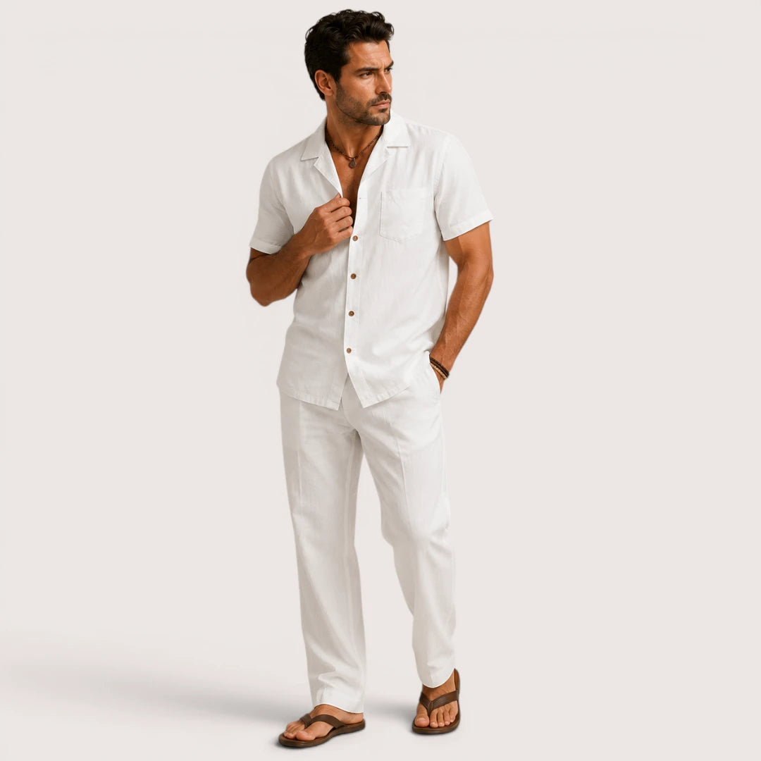 Marco | Men’s Linen Beach Set with Shirt & Trousers