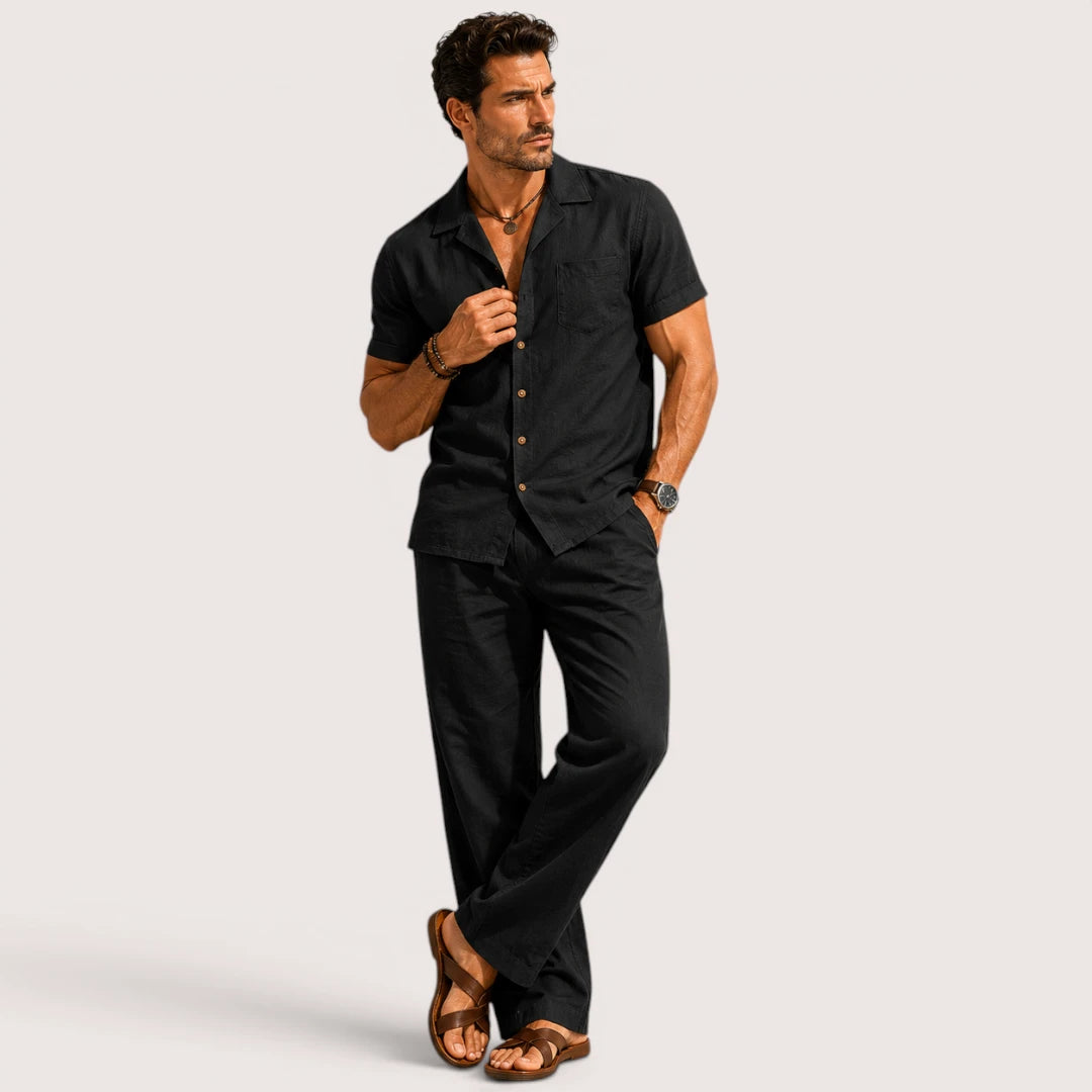 Marco | Men’s Linen Beach Set with Shirt & Trousers