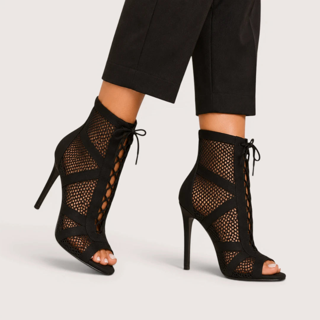 Violet | Women’s Mesh Ankle Boots with Stiletto Heel