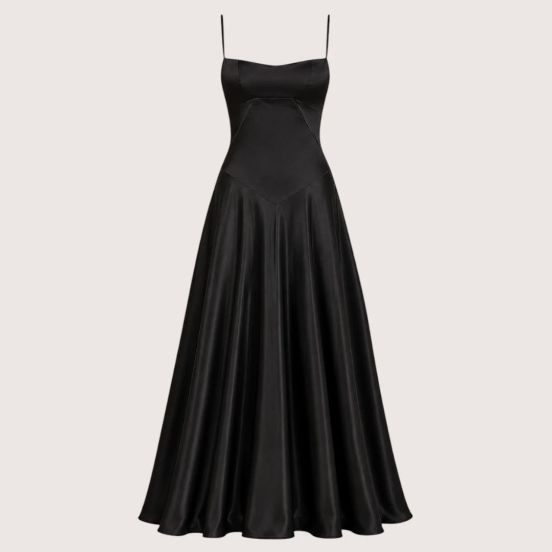 Amelia | Spaghetti Strap Maxi Dress with Fitted Bodice