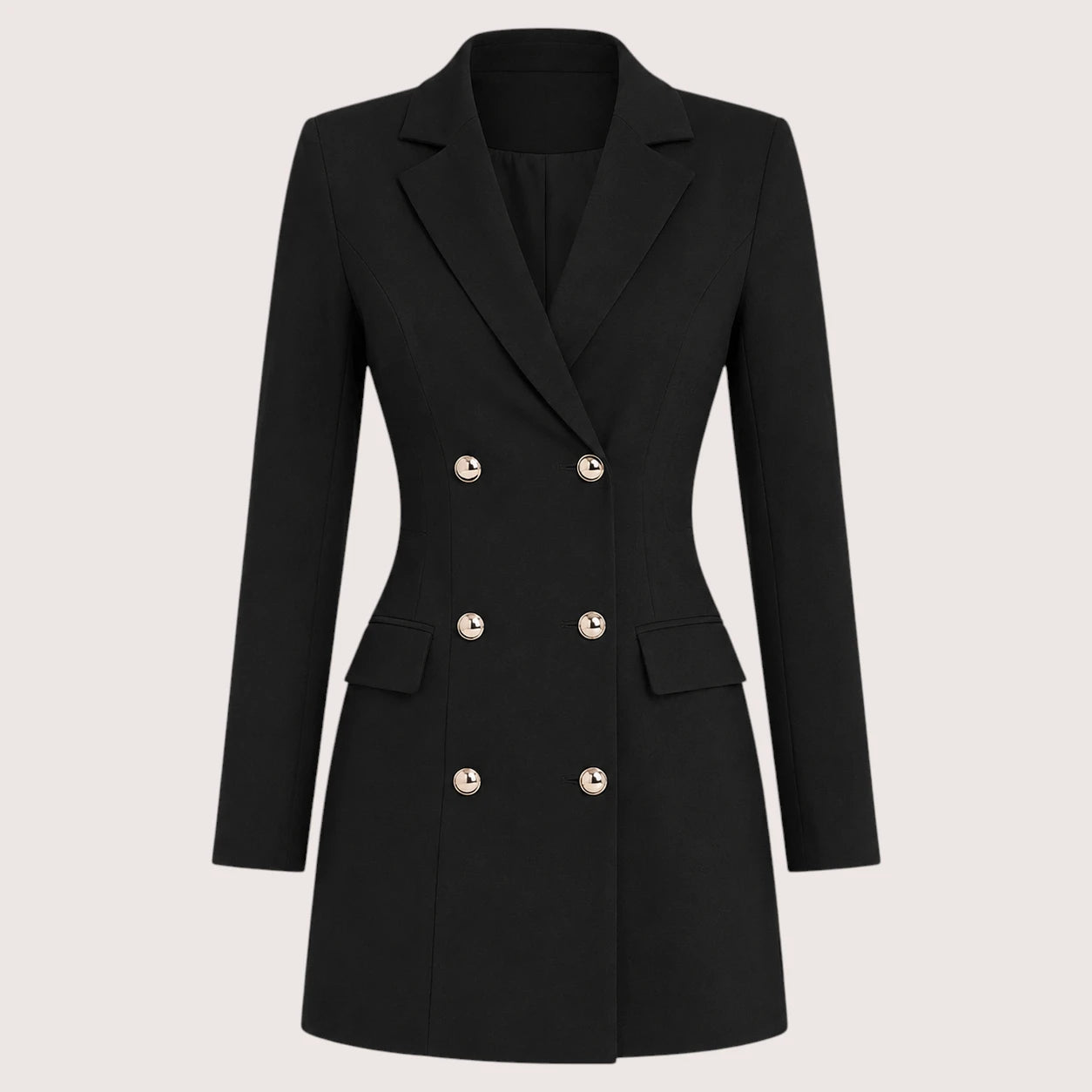 Elvanna | Women’s Double-Breasted Blazer Dress with Lapel Collar