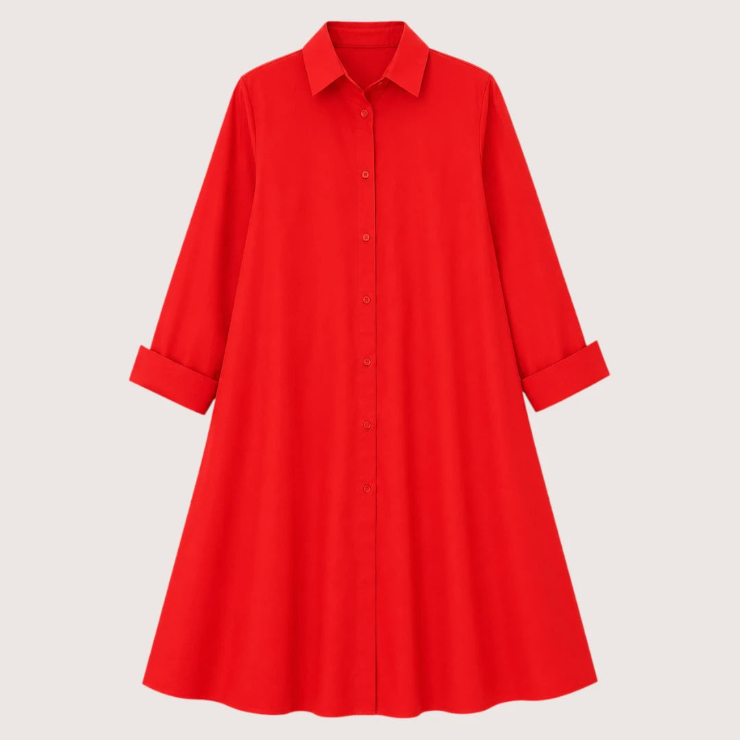 Velmira | Women’s Relaxed Shirt Dress with Collar