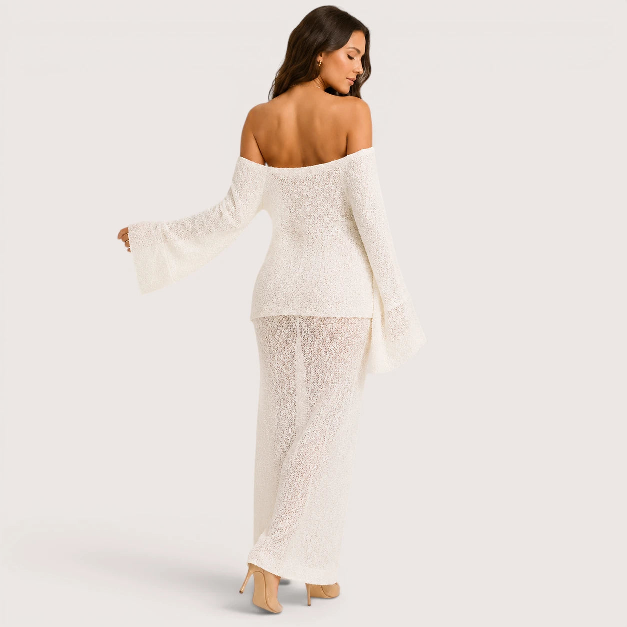 Sienna | Women’s Off Shoulder Long Sleeve Midi Dress