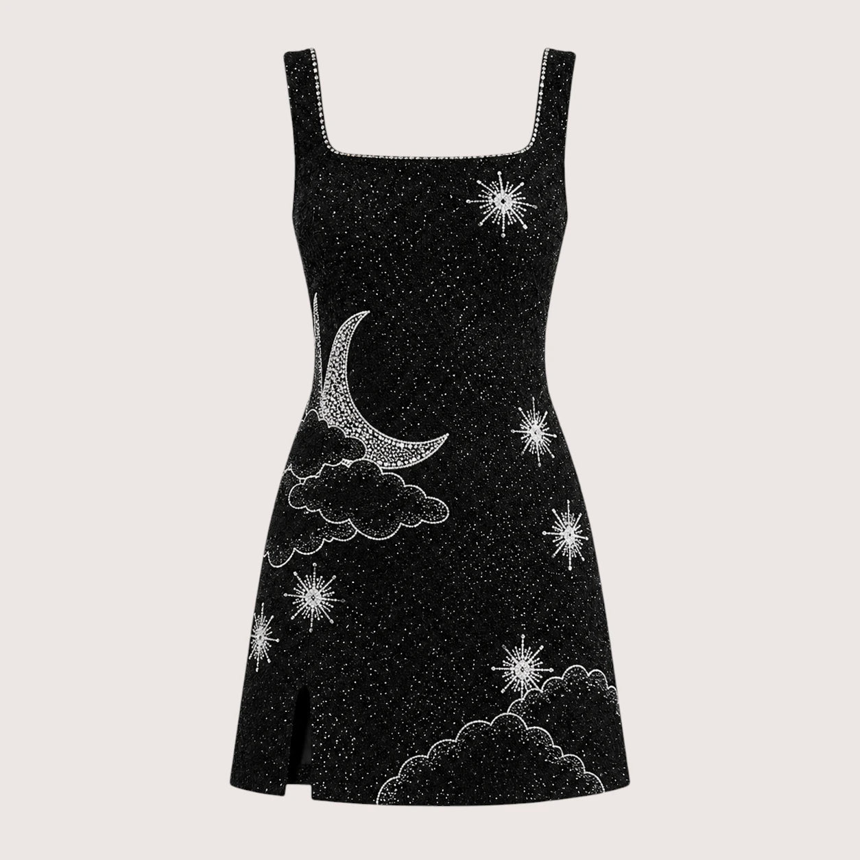 Grace | Sleeveless Mini Dress with Moon and Star Pattern