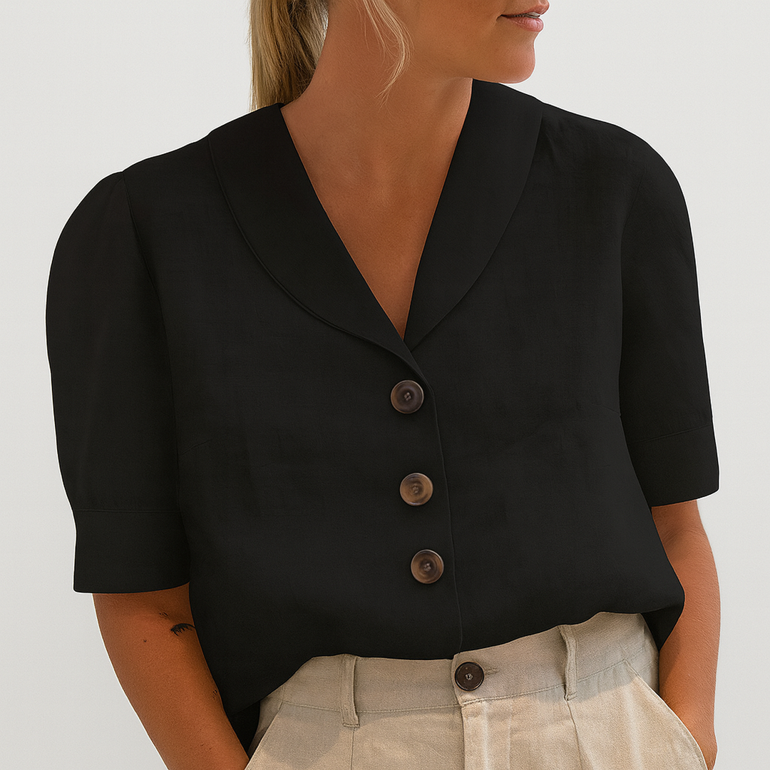 Avery | Women’s Button-Front V-Neck Blouse