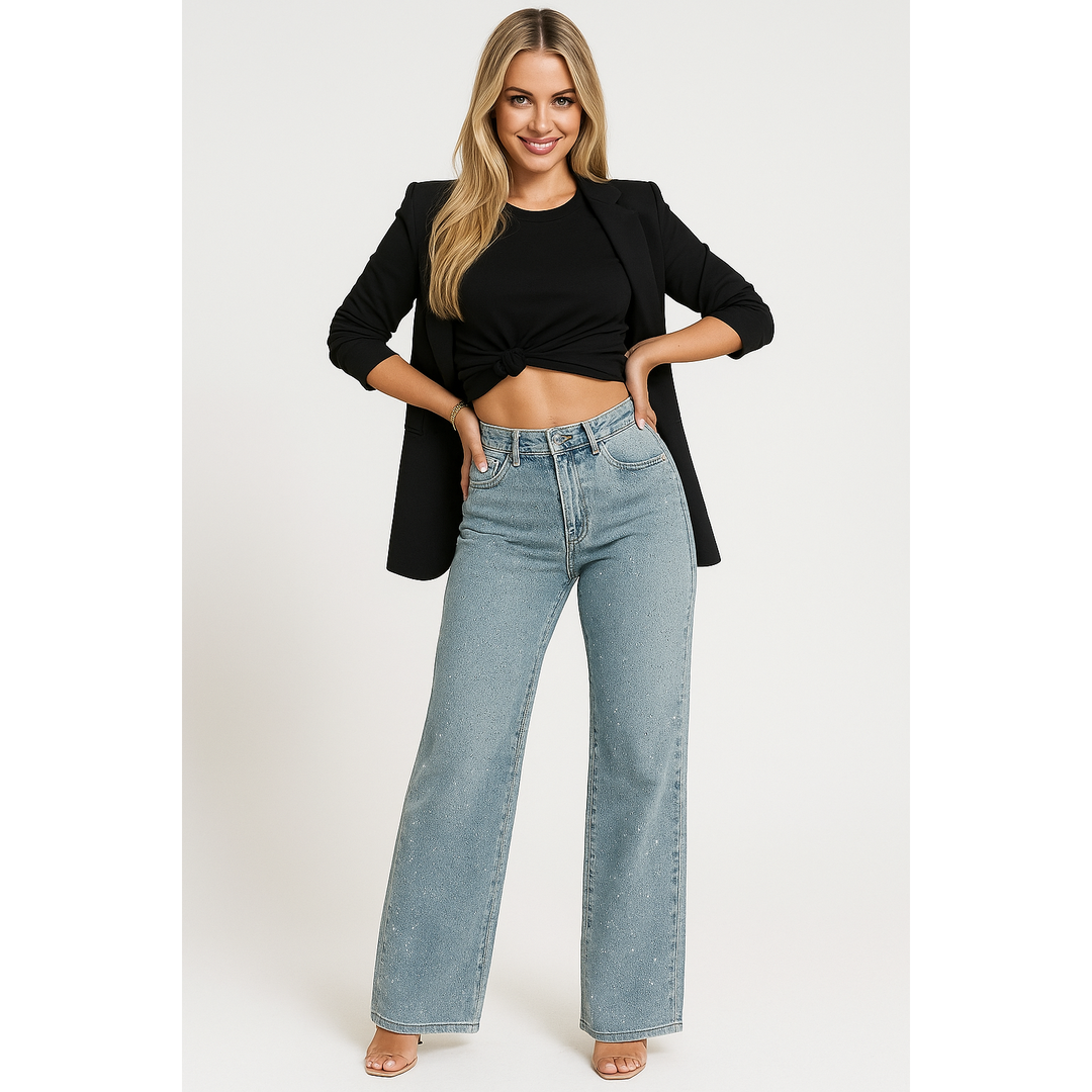Olivia | Women’s Straight Denim Jeans with High-Waist