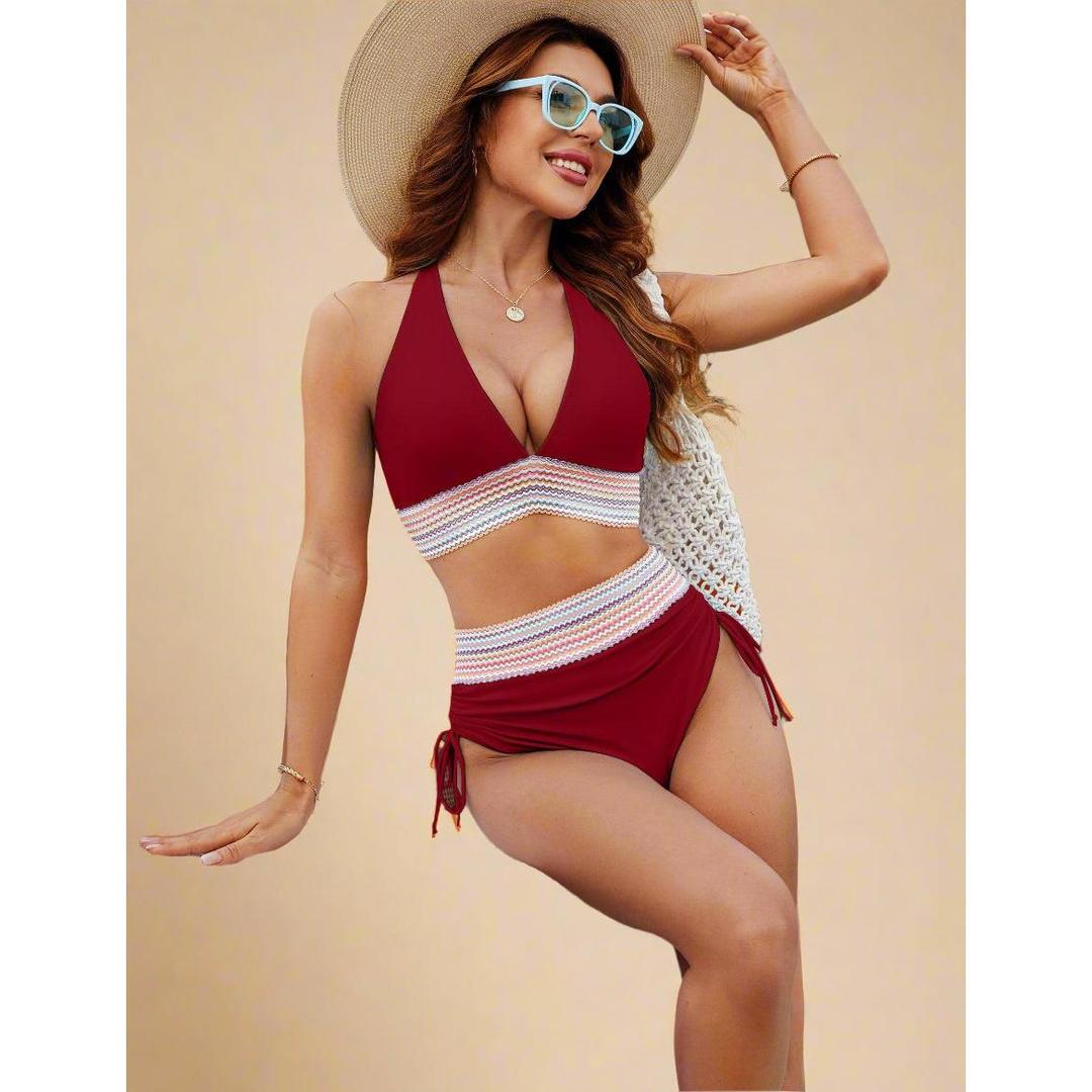 Serena | Women’s Two-Piece Halter Bikini with Ruched Waist