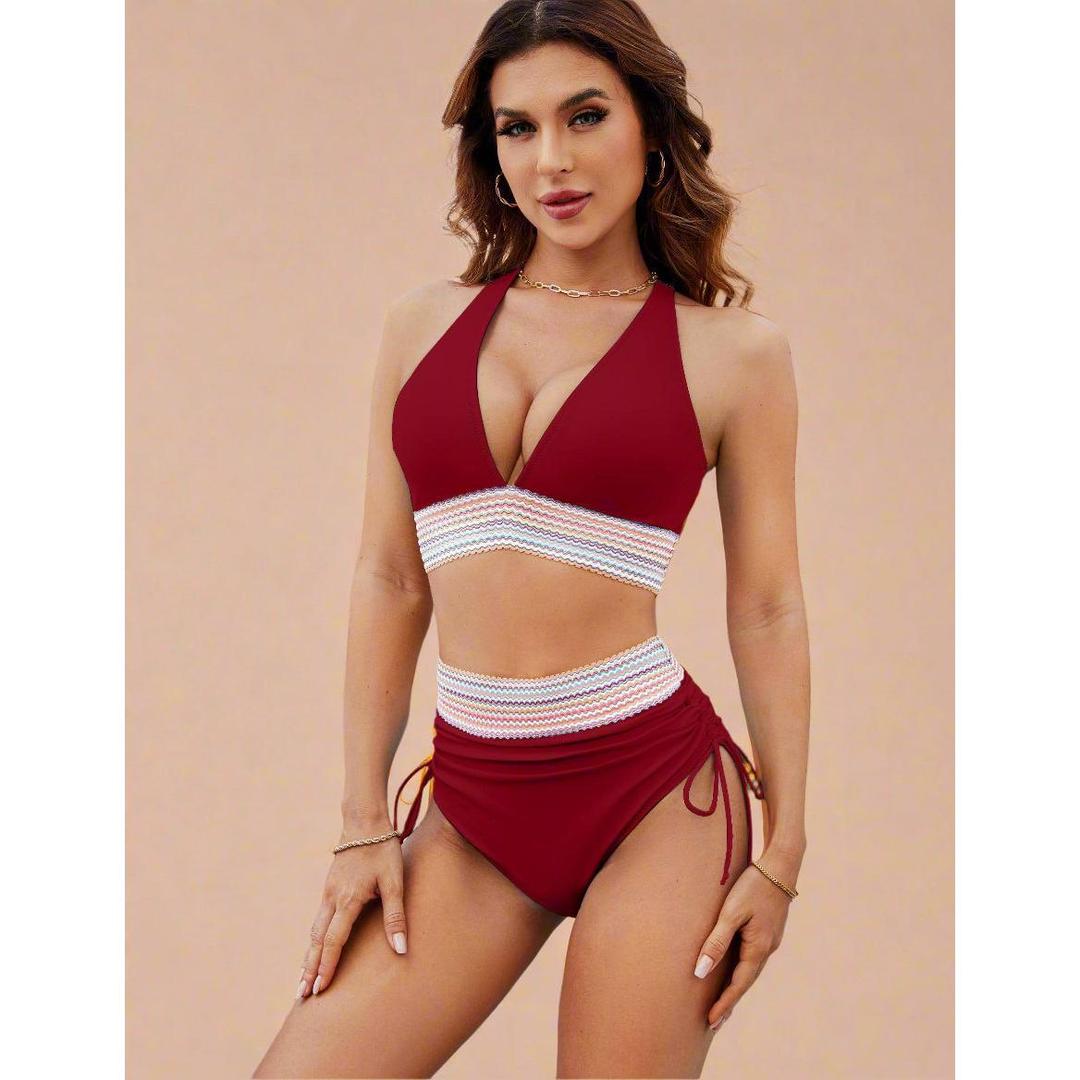 Serena | Women’s Two-Piece Halter Bikini with Ruched Waist