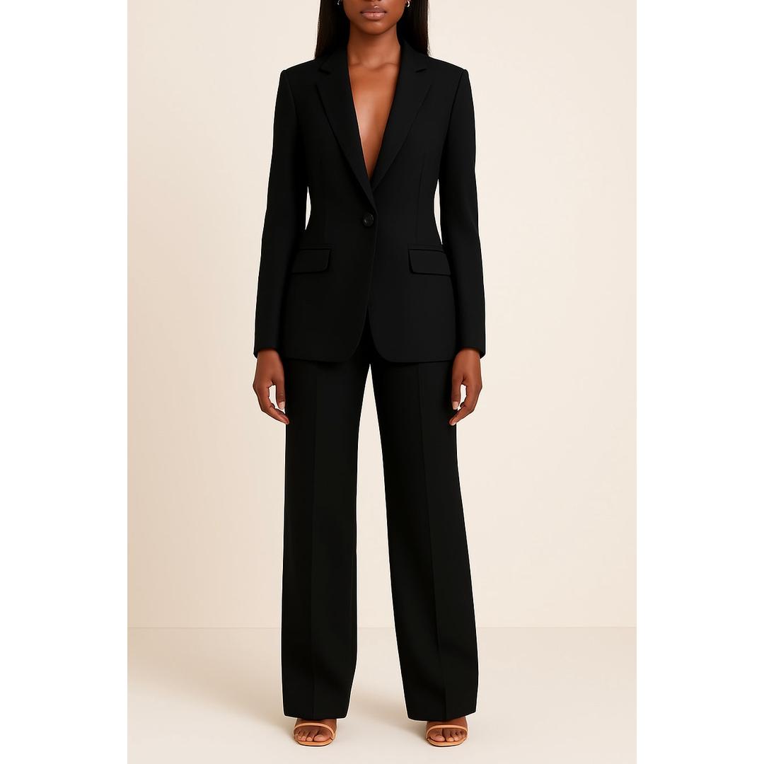 Monica | Women’s Single-Button Blazer and Wide-Leg Trousers Set