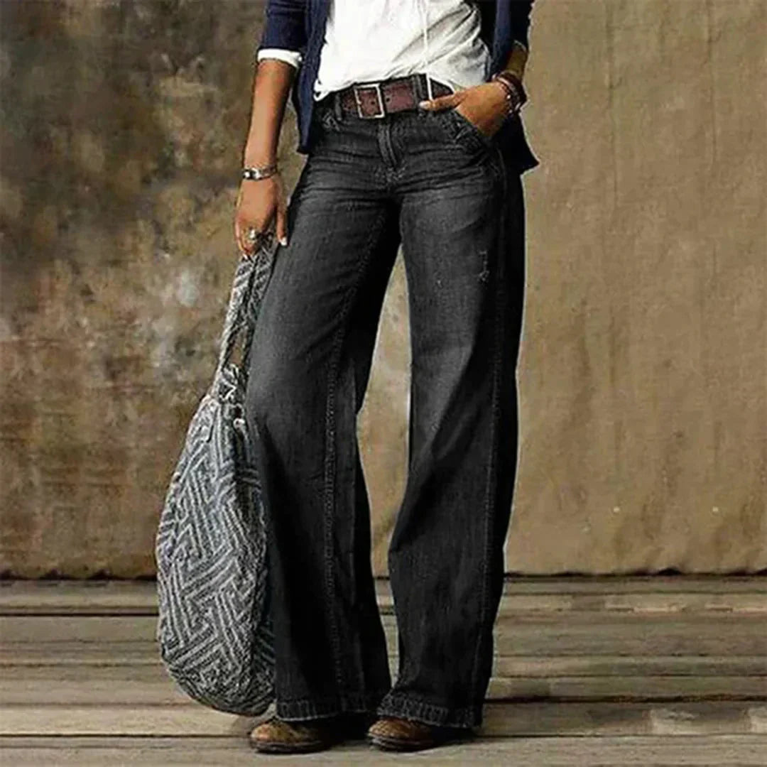 Brooke | Women’s Low-Waist Denim Jeans with Wide Leg