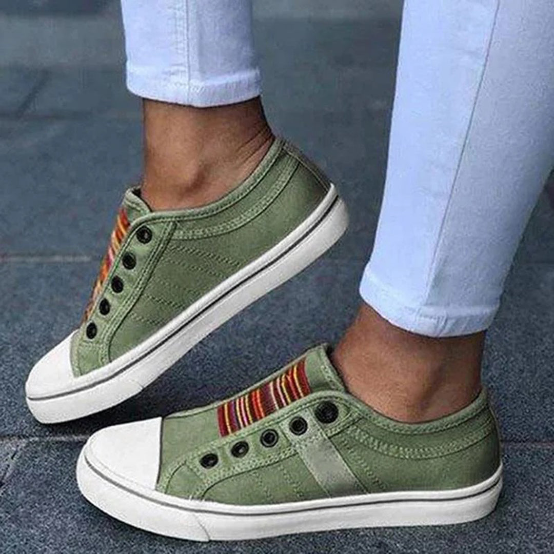 Keira | Women’s Slip-On Trainers with Striped Panel