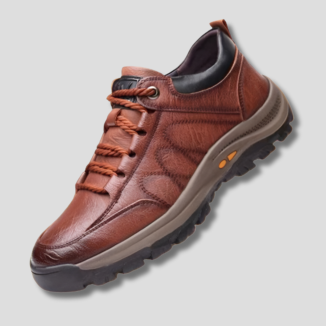 Logan | Men’s Leather Lace-Up Sneakers with Thick Rubber Sole