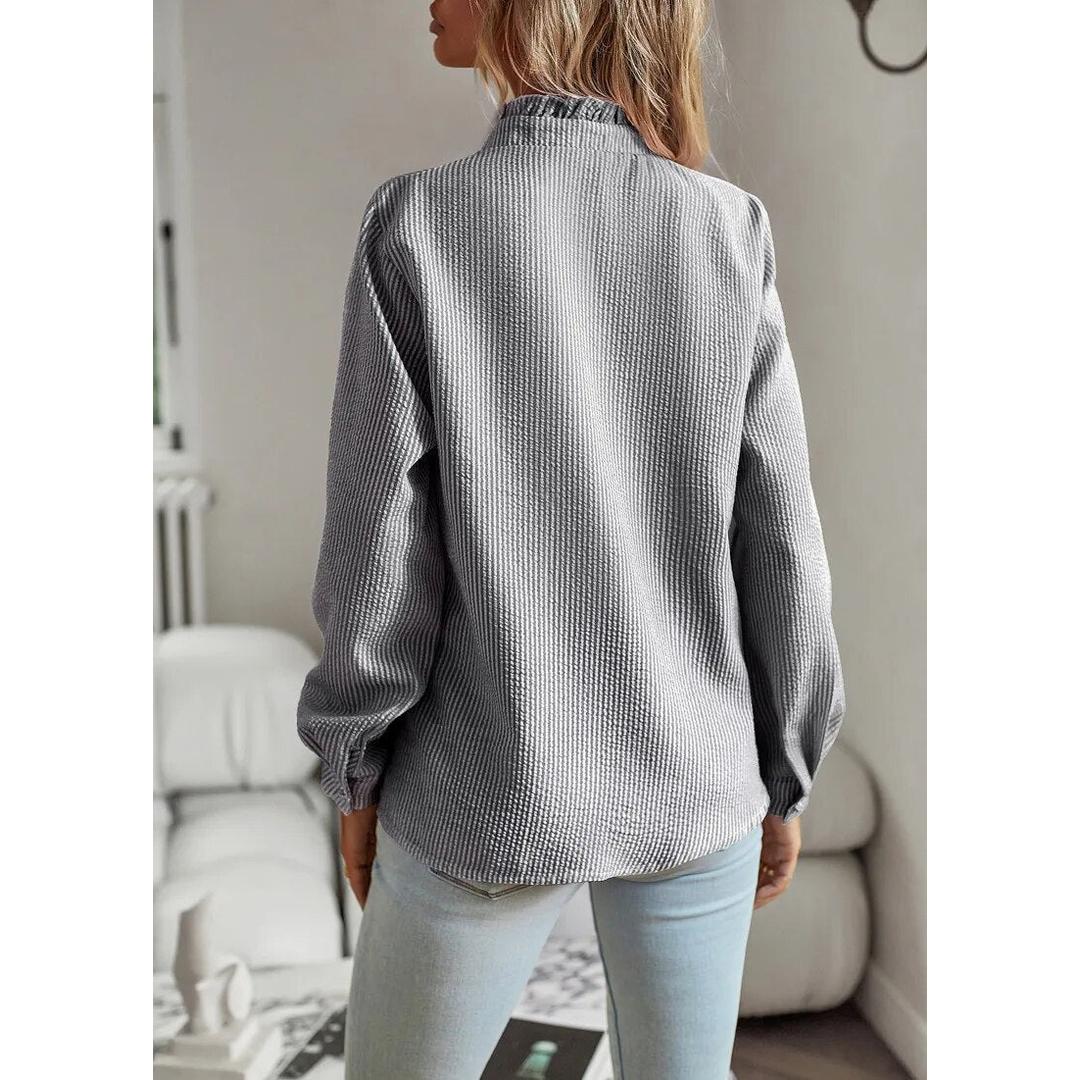 Ella | Women’s Button-Front Shirt with Ruffle Placket