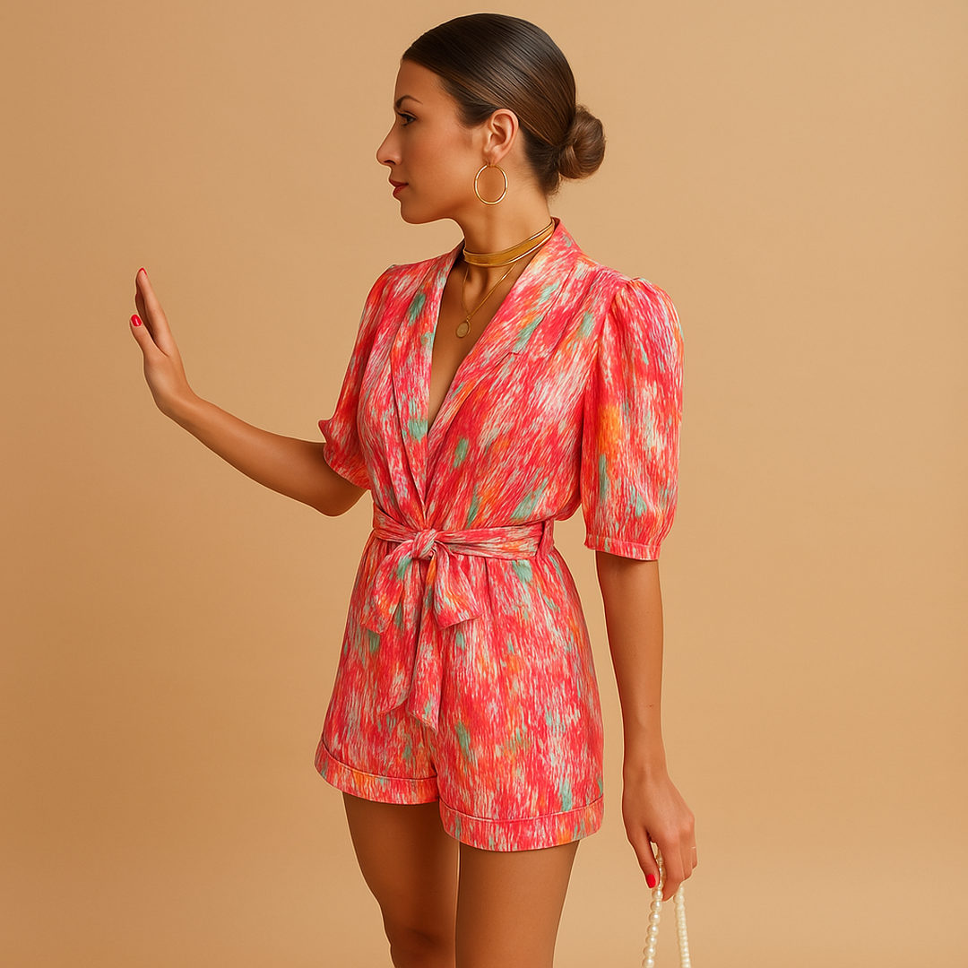Ava | Women’s Short Jumpsuit with Belt