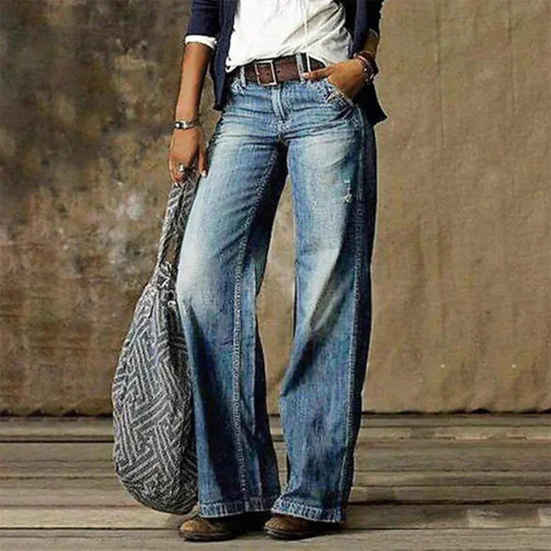 Brooke | Women’s Low-Waist Denim Jeans with Wide Leg