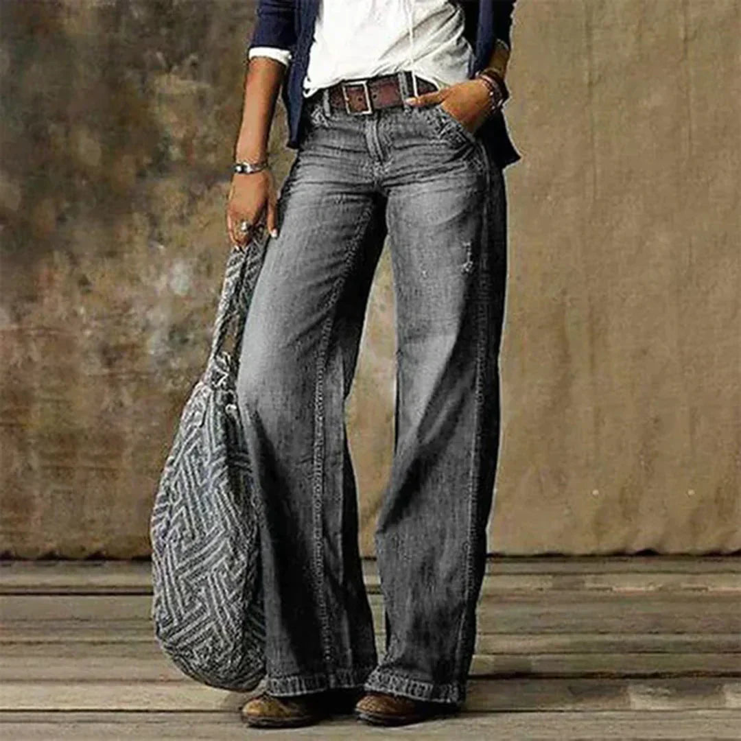 Brooke | Women’s Low-Waist Denim Jeans with Wide Leg