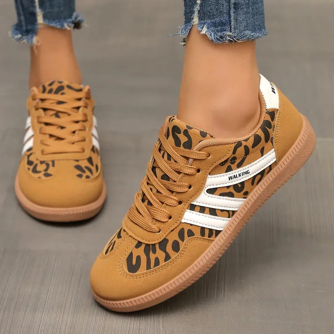 Zoe | Women’s Lace-Up Trainers with Contrast Stripes