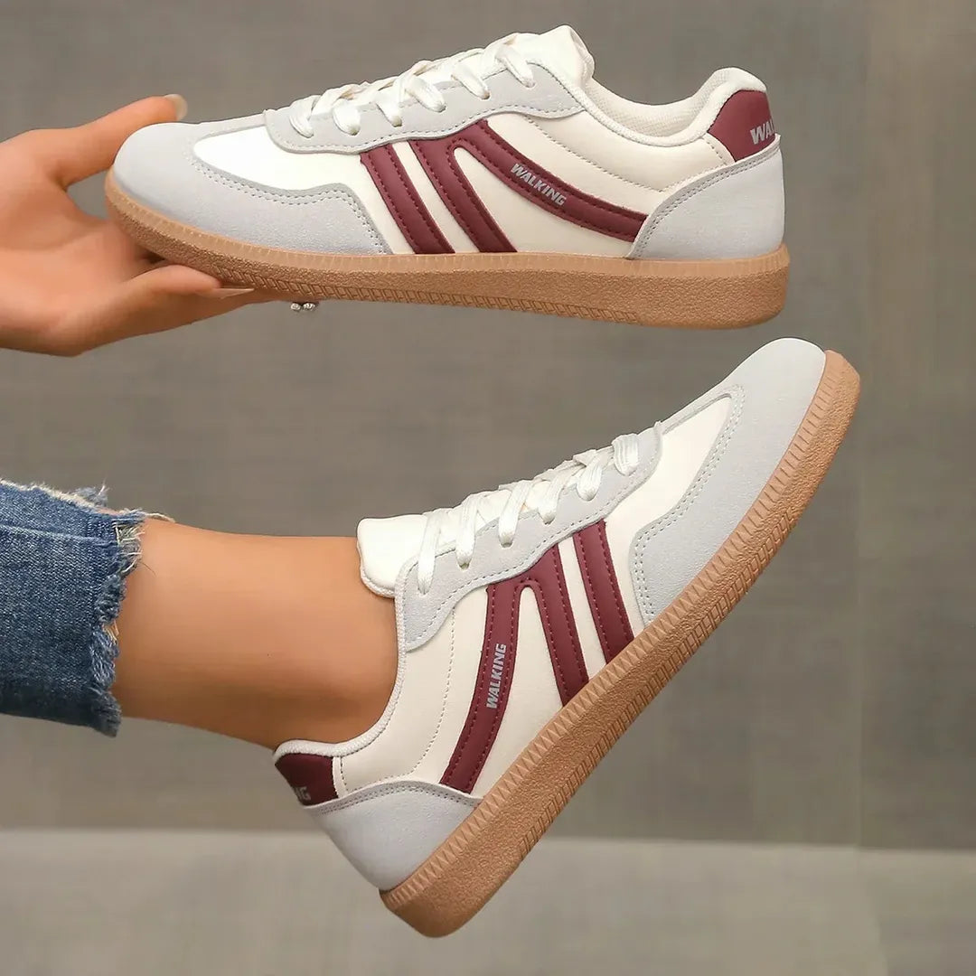 Zoe | Women’s Lace-Up Trainers with Contrast Stripes