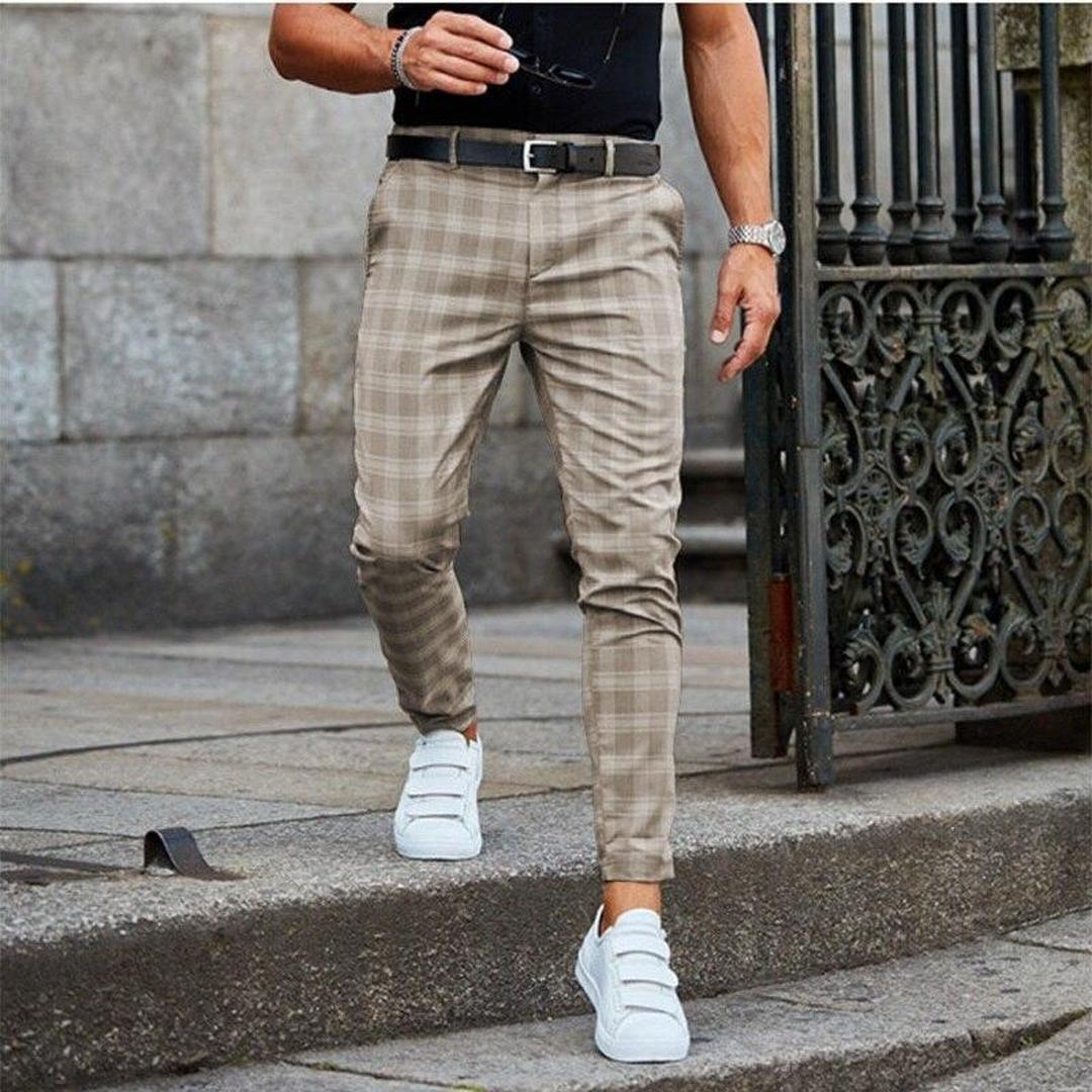 Aaron | Men’s Slim Fit Checkered Trousers