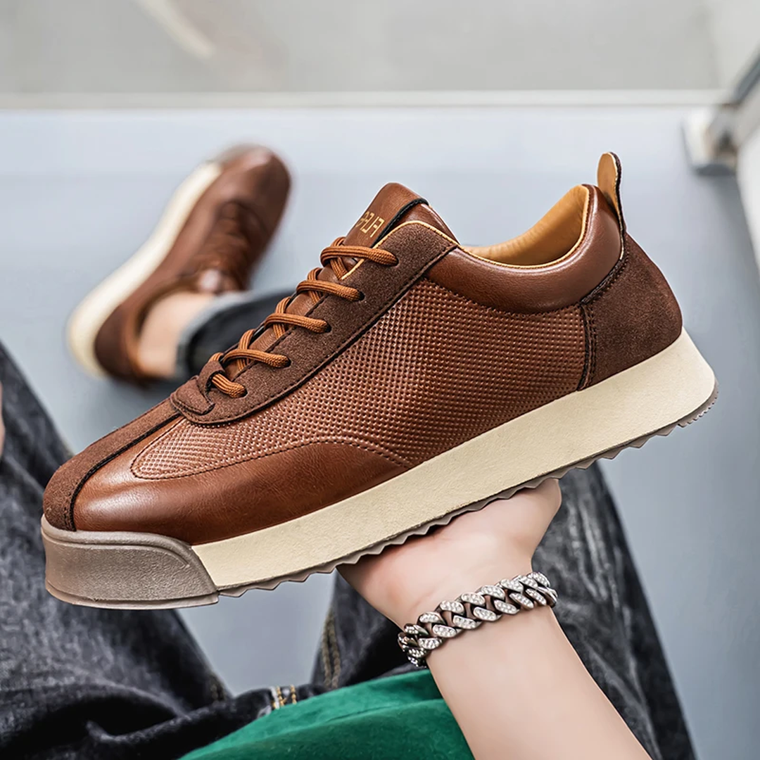 Luca | Men’s Lace-Up Trainers with Panelled Design