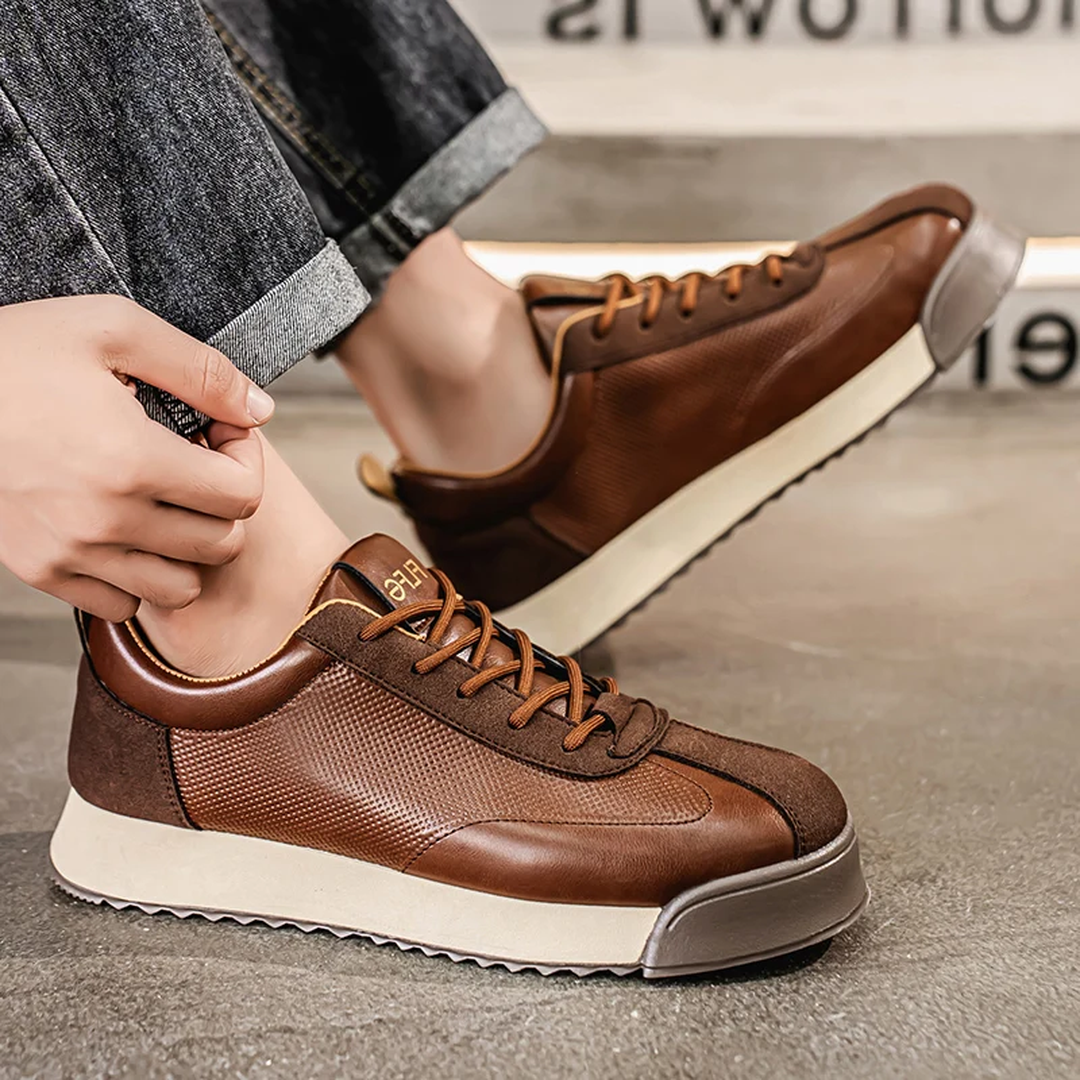 Luca | Men’s Lace-Up Trainers with Panelled Design