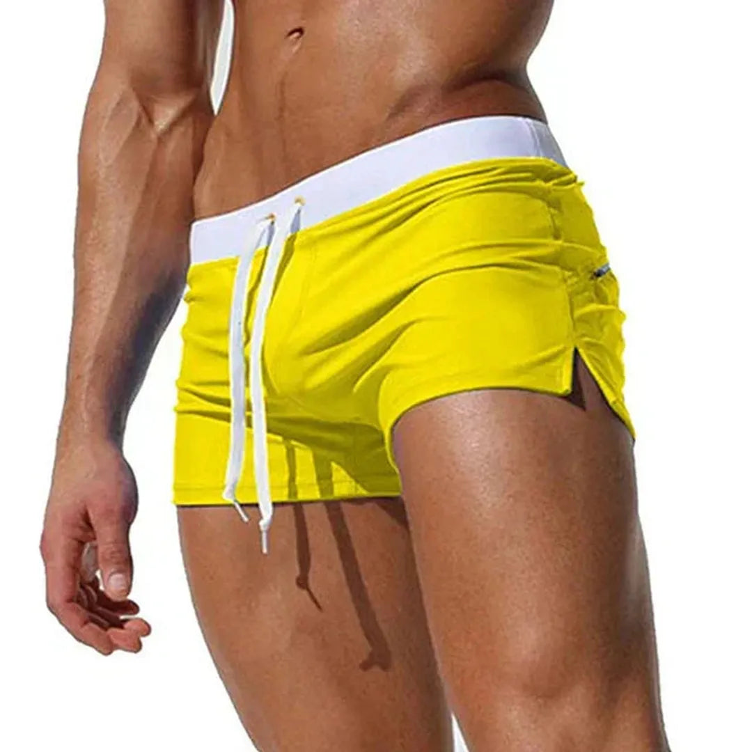 Caleb | Men’s Drawstring Swim Shorts with Side Stripe Detail
