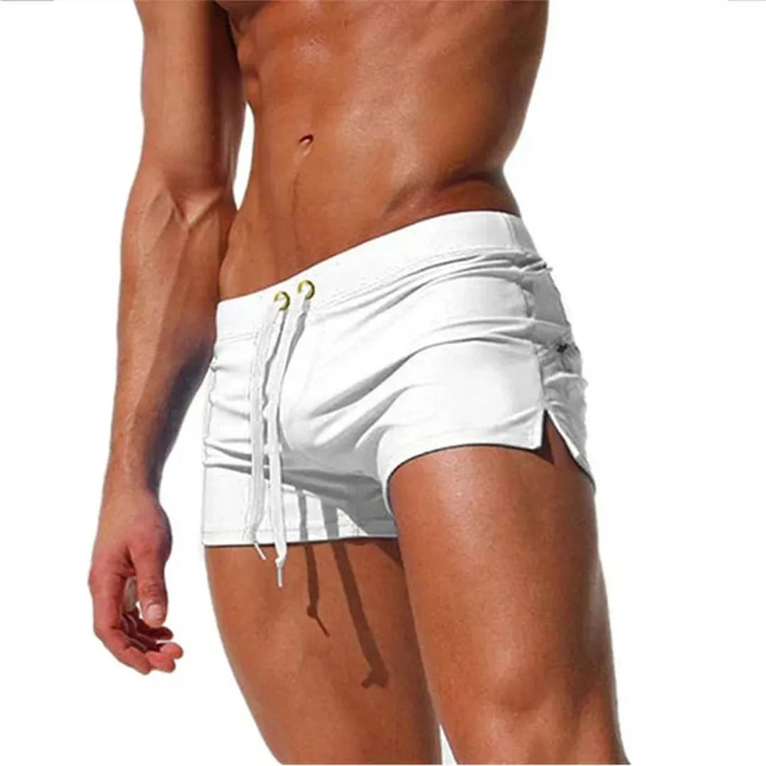 Caleb | Men’s Drawstring Swim Shorts with Side Stripe Detail