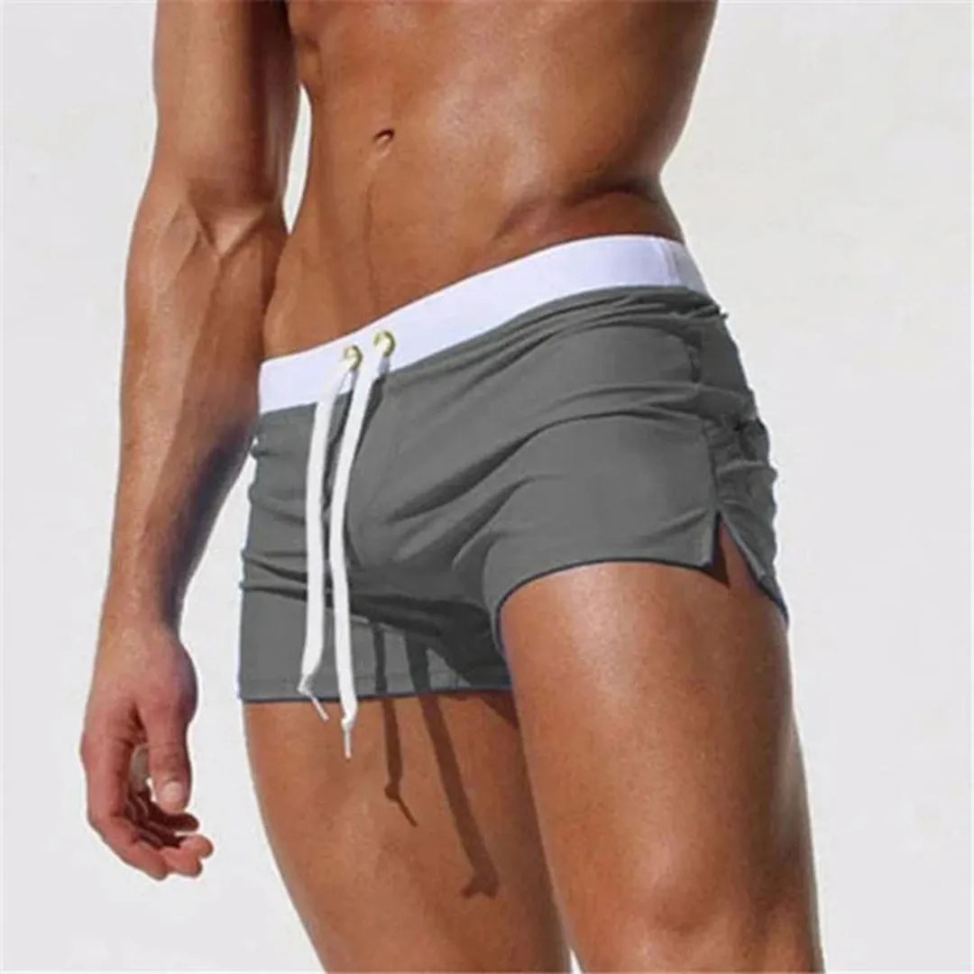 Caleb | Men’s Drawstring Swim Shorts with Side Stripe Detail