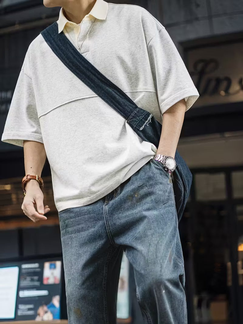 Men’s Short-Sleeved Shirt with Collar