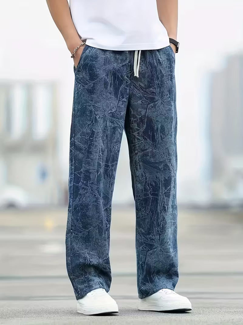 Men’s Straight-Leg Pants with Drawstring