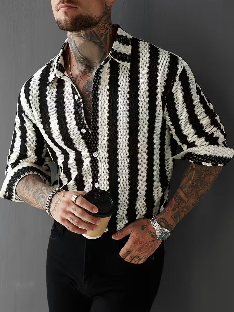 Men’s Striped Button-Down Shirt