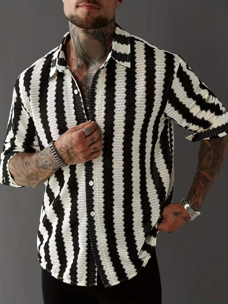 Men’s Striped Button-Down Shirt
