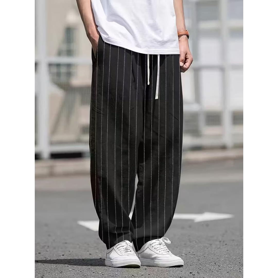 Men’s Striped Pants with Drawstrings