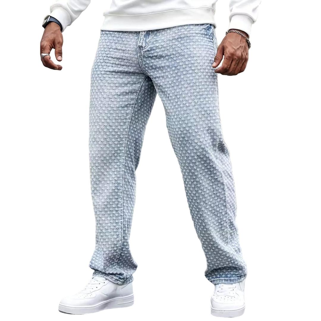 Men’s Textured Straight-Cut Jeans