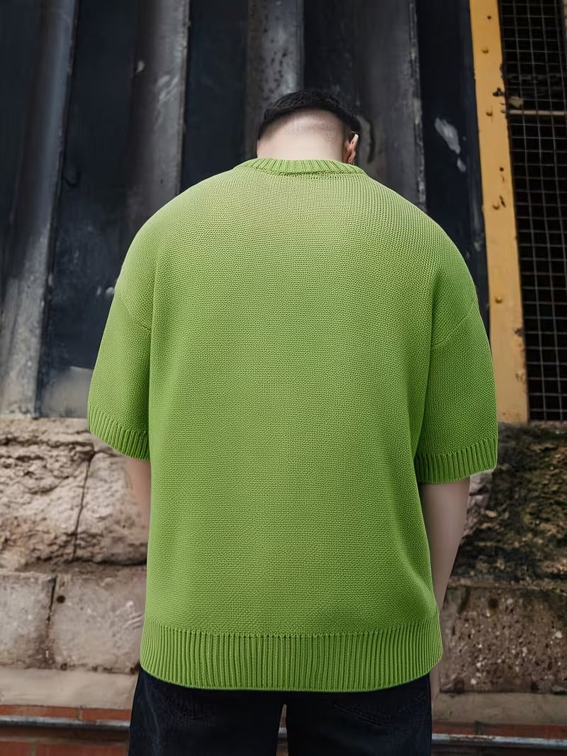 Men’s Short Sleeve Shirt with Argyle Panel Pattern