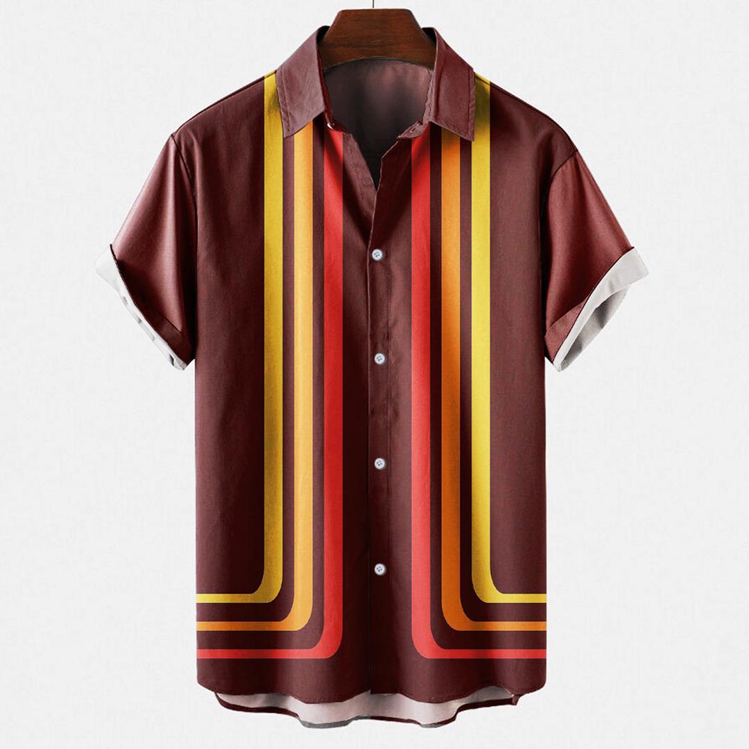 Ravello | Men’s Button-Up Shirt with Retro Stripe Design
