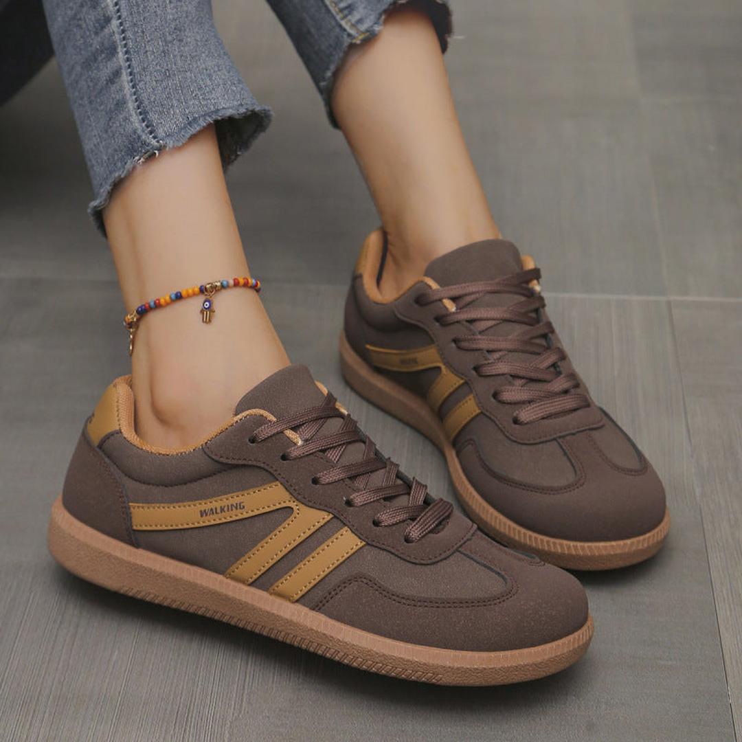 Zoe | Women’s Lace-Up Trainers with Contrast Stripes