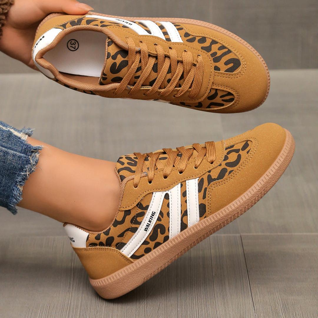 Zoe | Women’s Lace-Up Trainers with Contrast Stripes