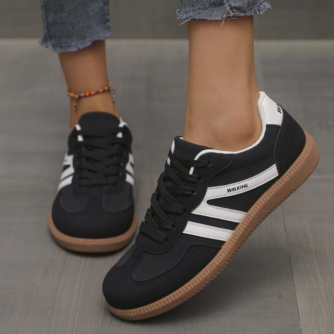 Zoe | Women’s Lace-Up Trainers with Contrast Stripes