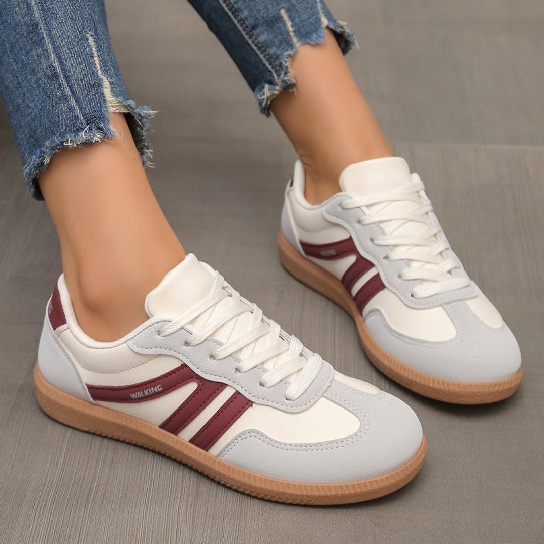 Zoe | Women’s Lace-Up Trainers with Contrast Stripes