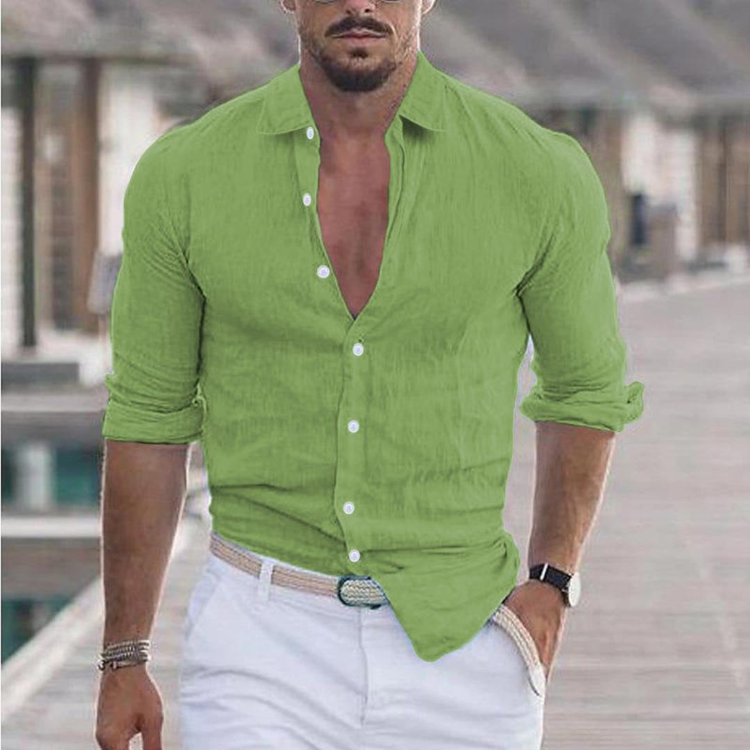 Aaron | Men’s Mandarin Collar Button-Up Shirt