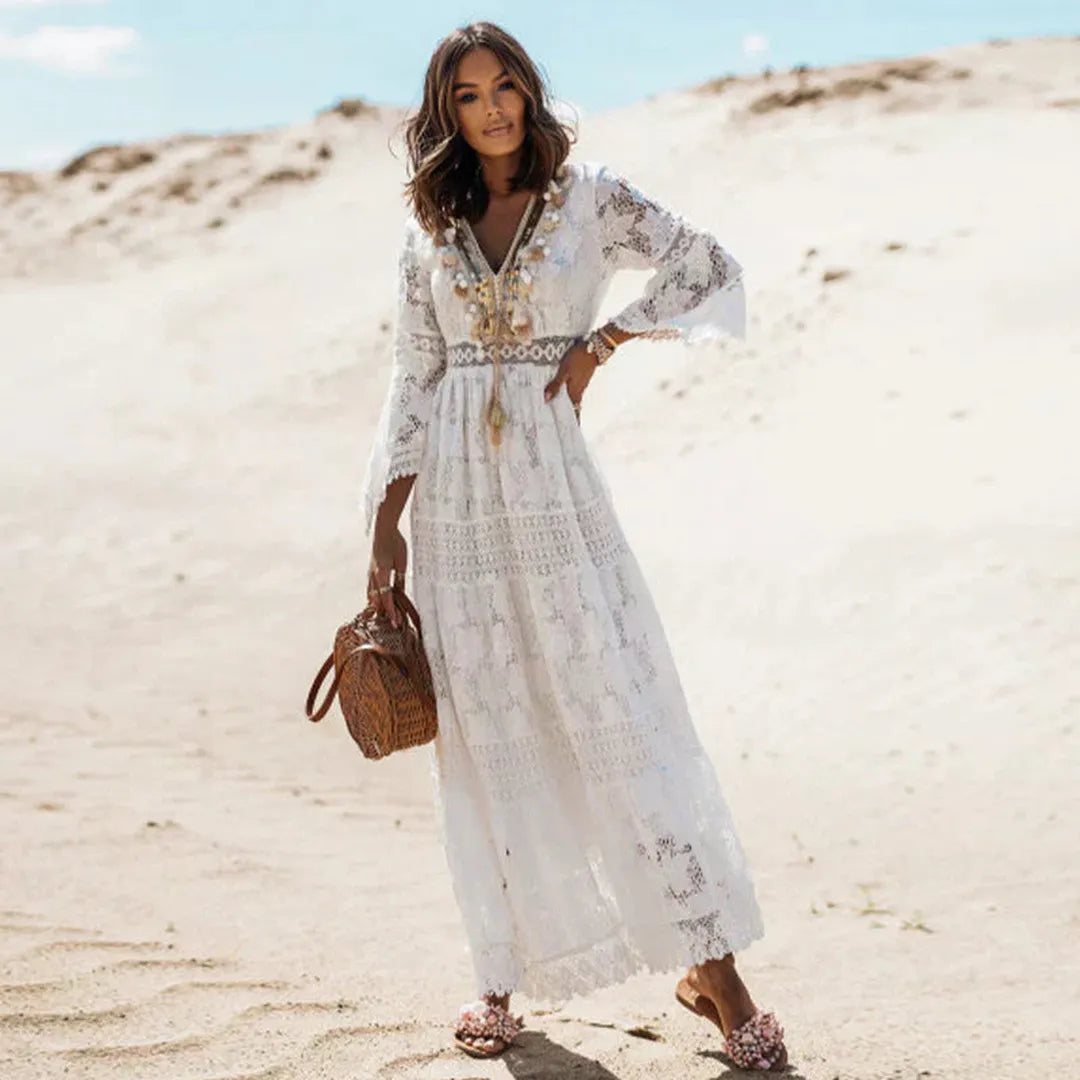 Grace | Women’s Bohemian Long Sleeve Dress with Flowing Cut