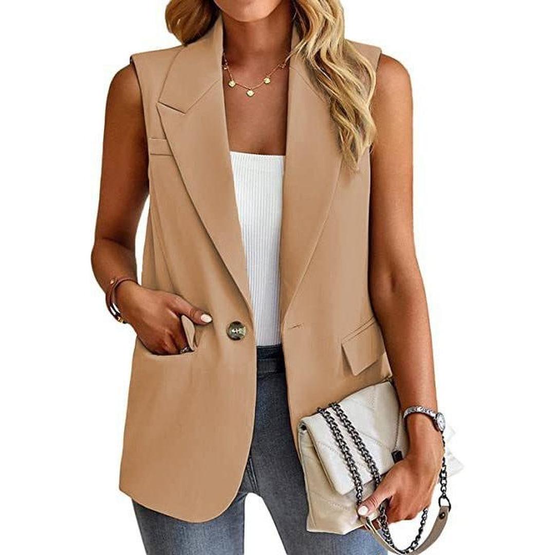 Freja | Women’s Sleeveless Blazer Vest with Notch Lapel