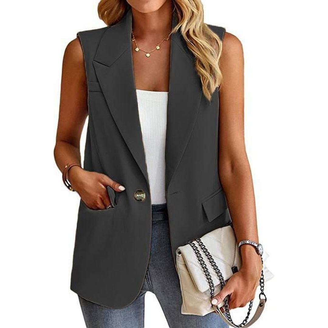 Freja | Women’s Sleeveless Blazer Vest with Notch Lapel