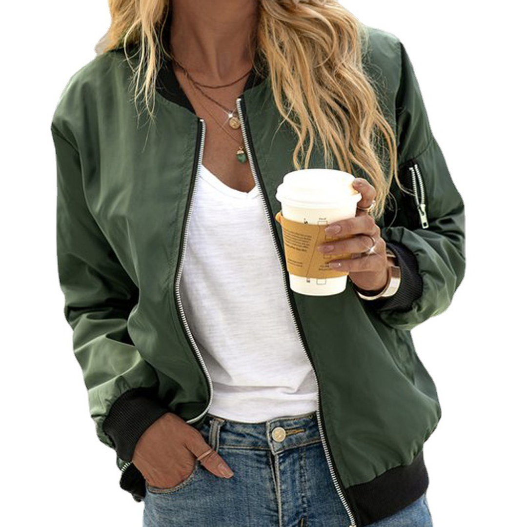 Nora | Women’s Short Zip-Front Bomber Jacket