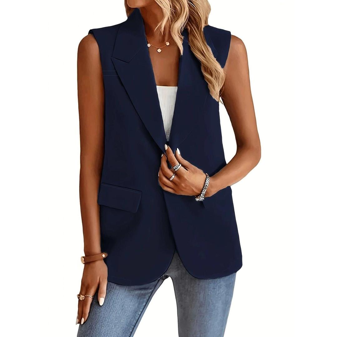 Freja | Women’s Sleeveless Blazer Vest with Notch Lapel