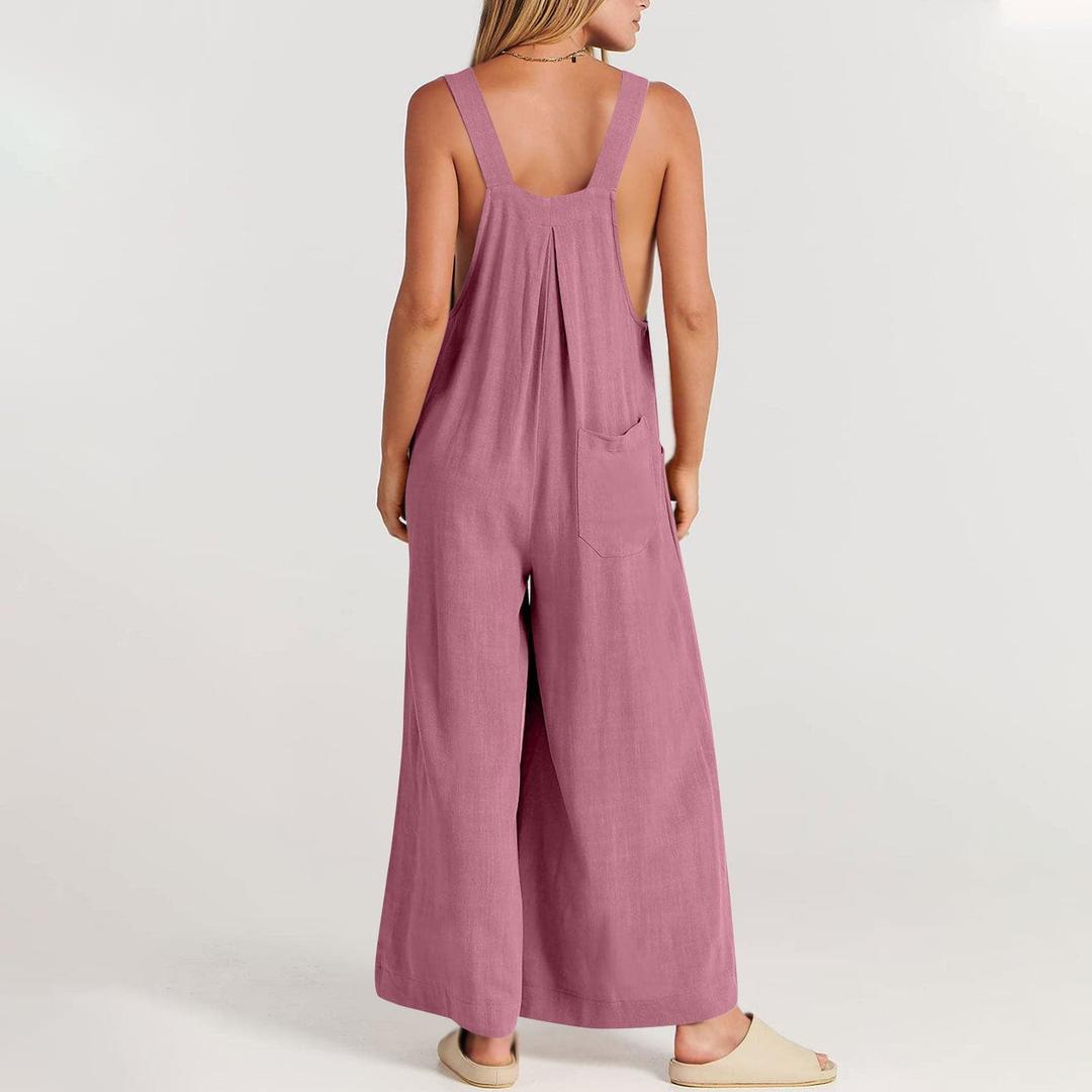 Solmira | Wide-Leg Jumpsuit with Adjustable Strap Buttons