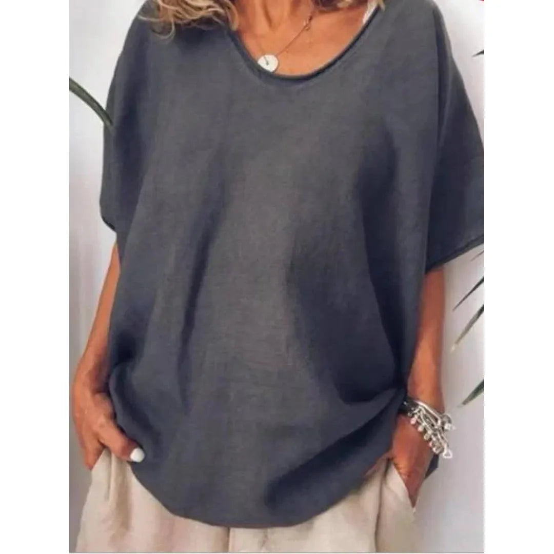 Clara | Women’s Short Sleeve Blouse with Relaxed Fit